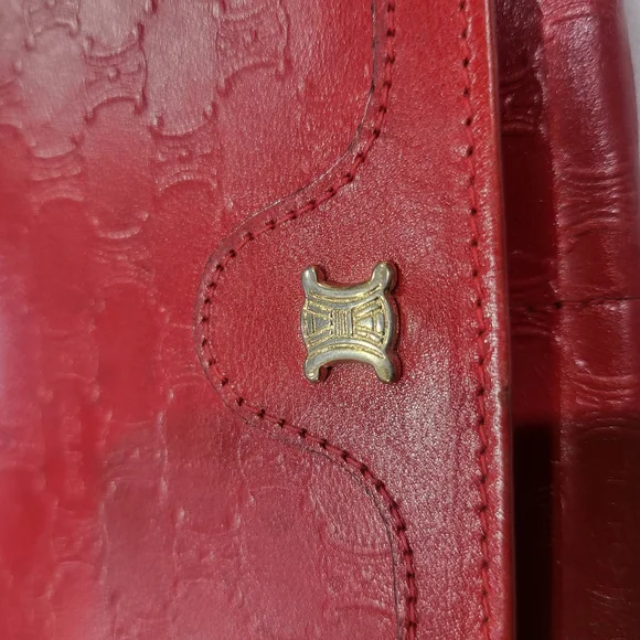 Celine Macadam Leather Long Wallet Bordeaux